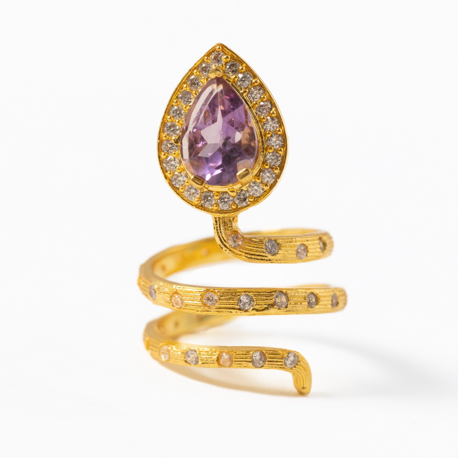 Gilded Coil Birthstone Ring