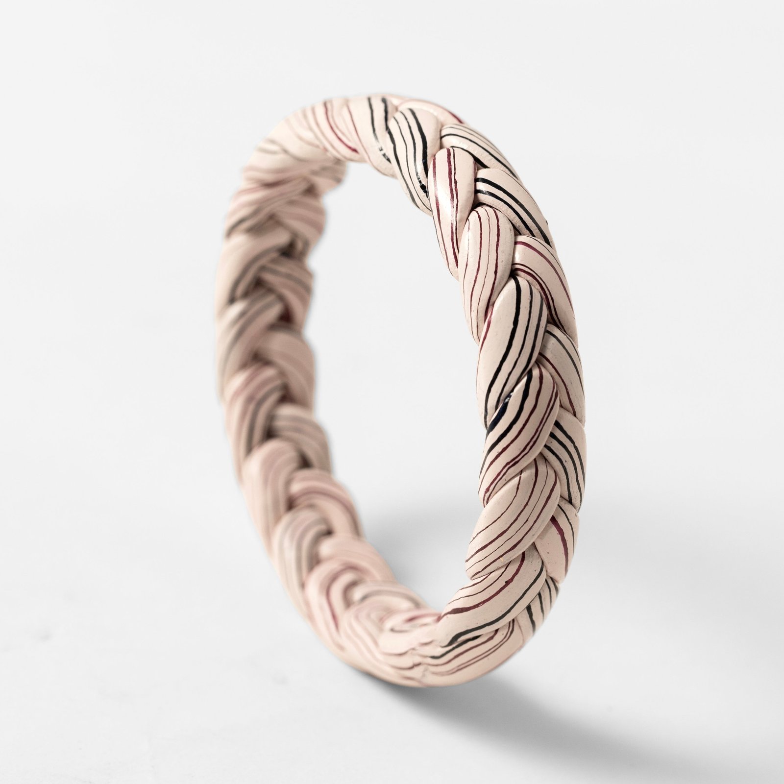 Braided White Lac Bangle