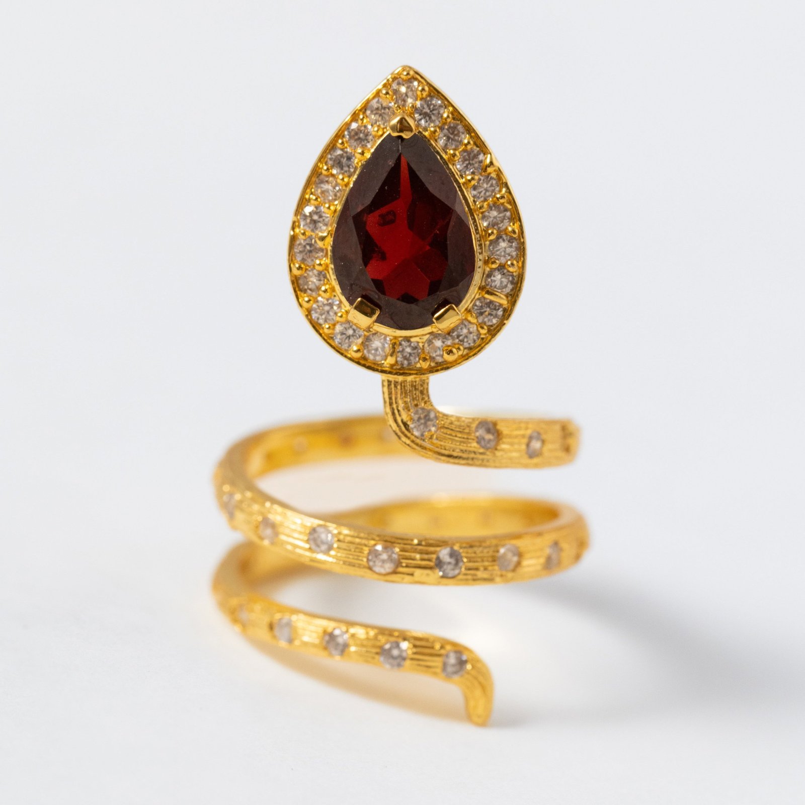 Gilded Coil Birthstone Ring