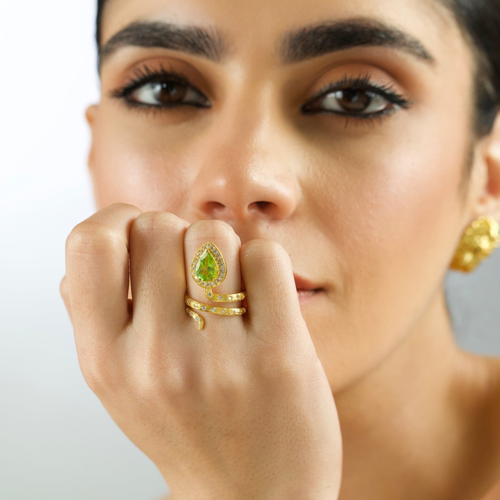 Gilded Coil Birthstone Ring