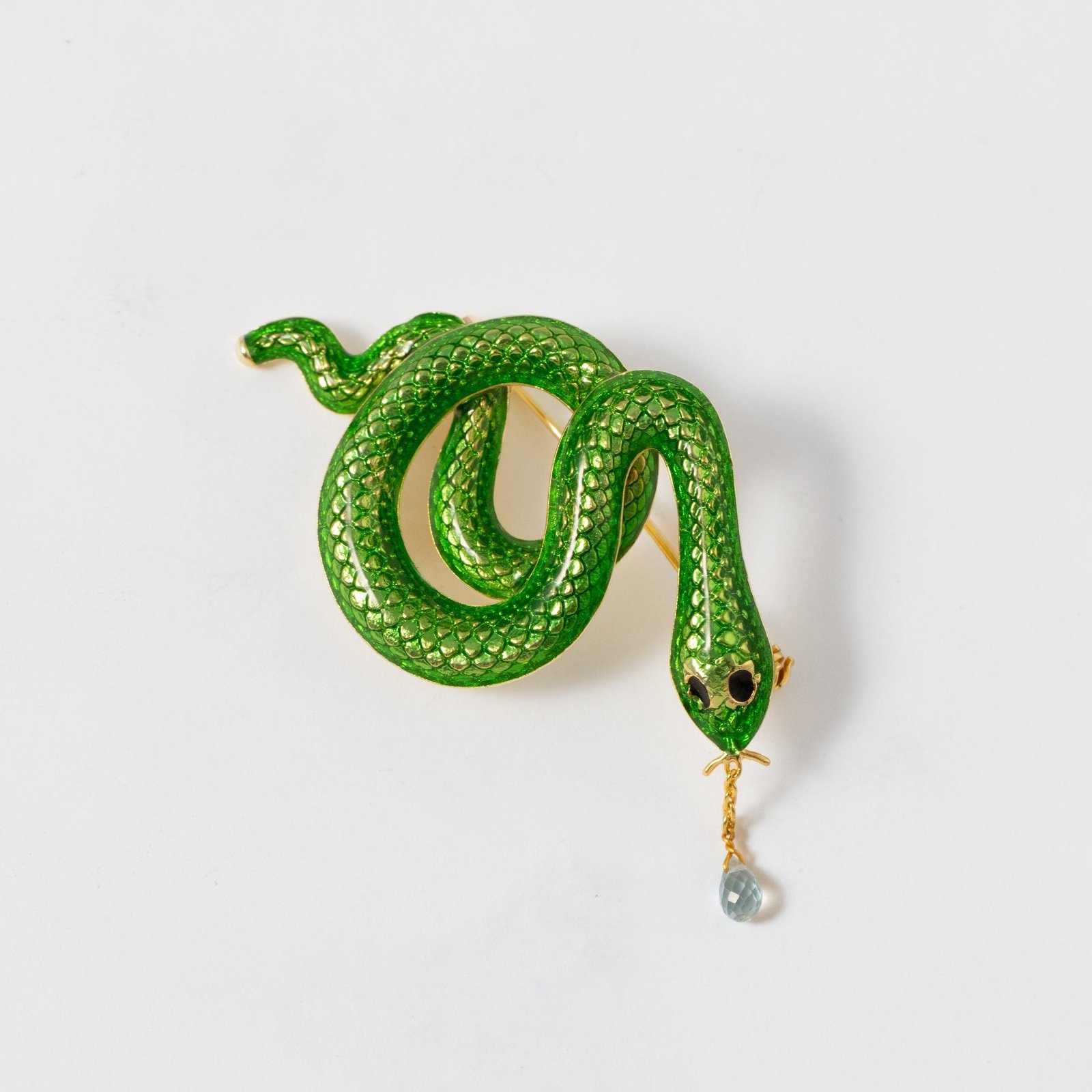 Green Snake Brooch