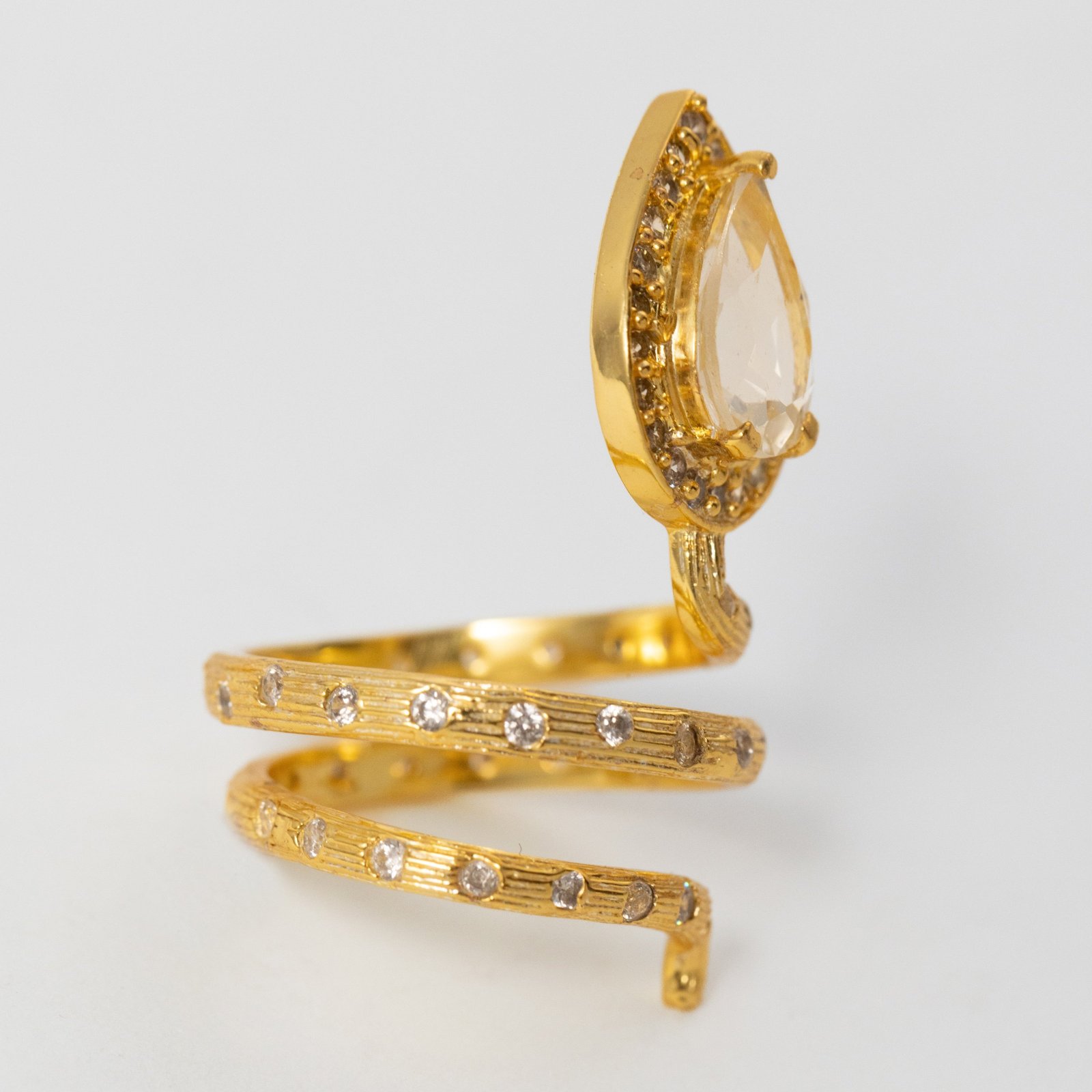 Gilded Coil Birthstone Ring