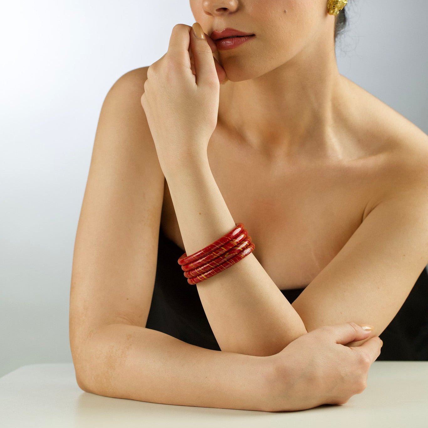 Red & Yellow Lac Bangle