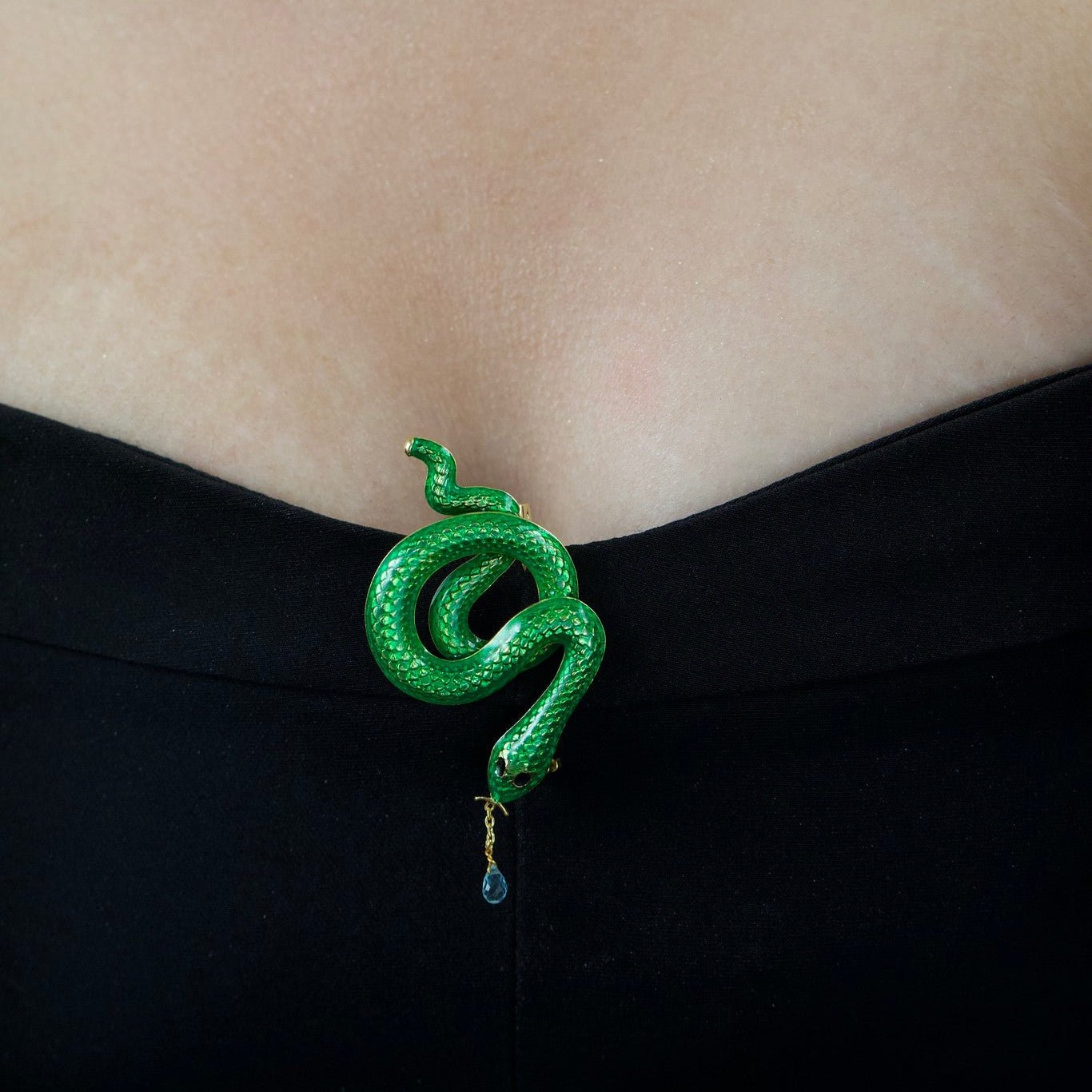 Green Snake Brooch