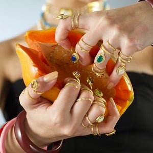 Gilded Coil Birthstone Ring