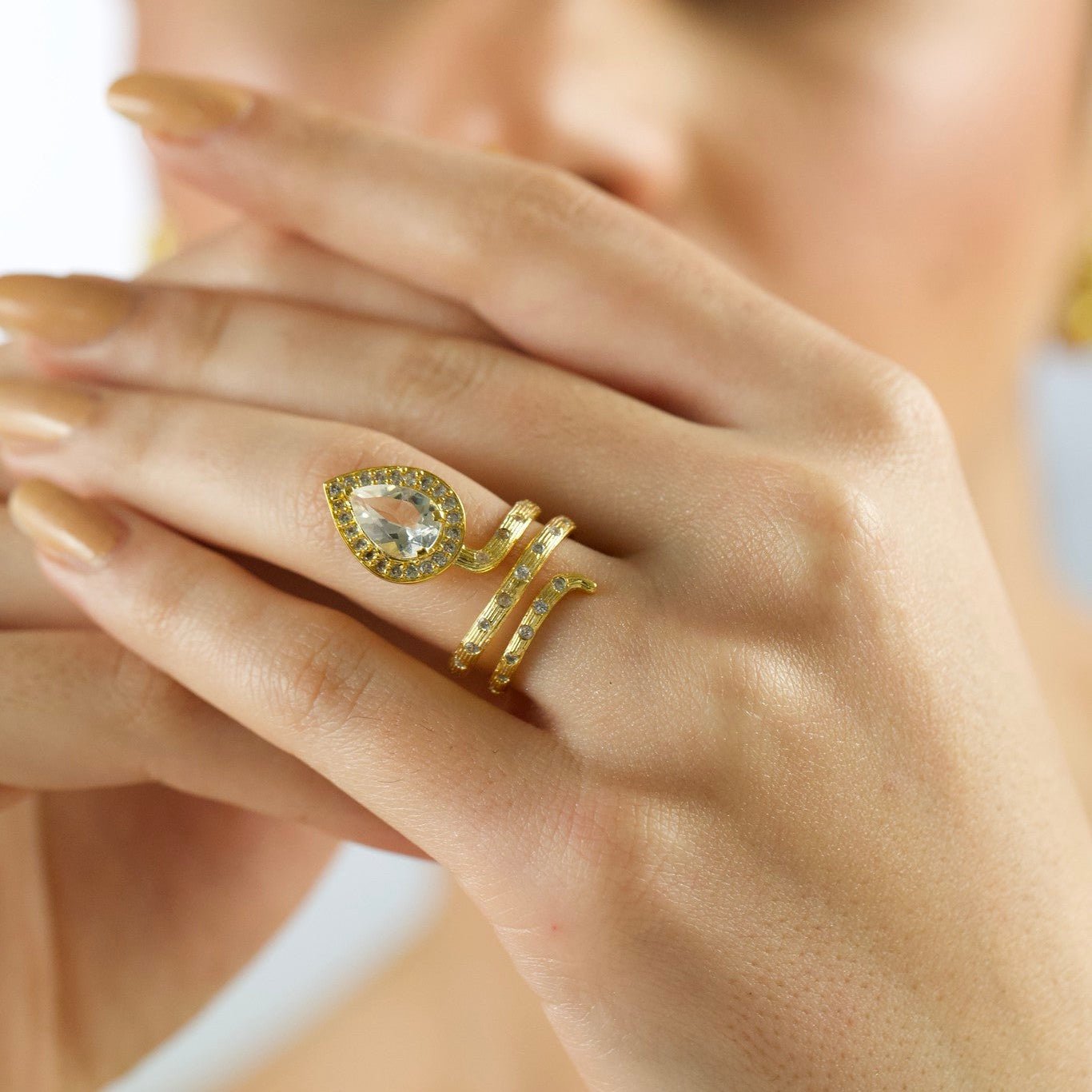 Gilded Coil Birthstone Ring