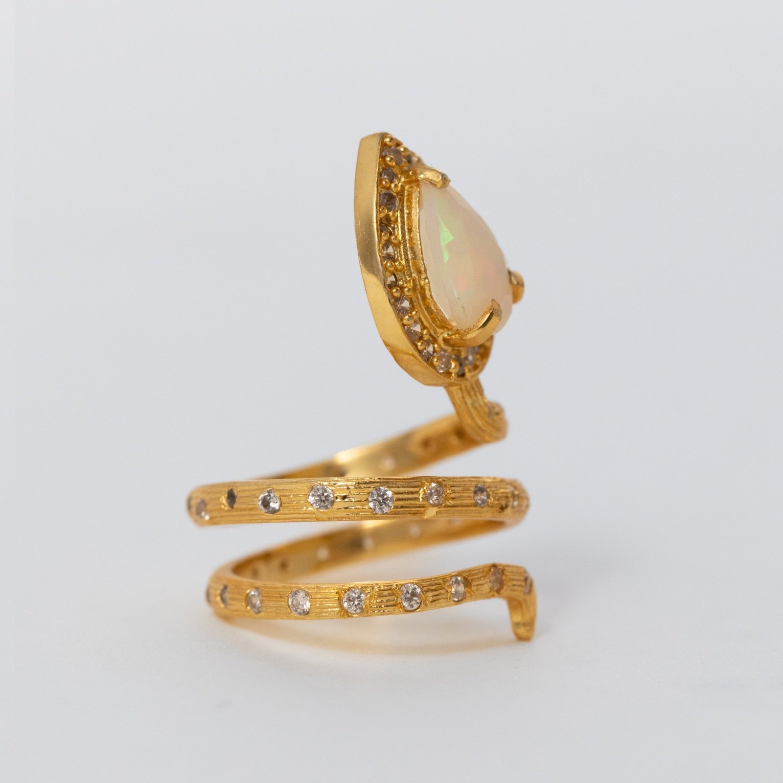 Gilded Coil Birthstone Ring